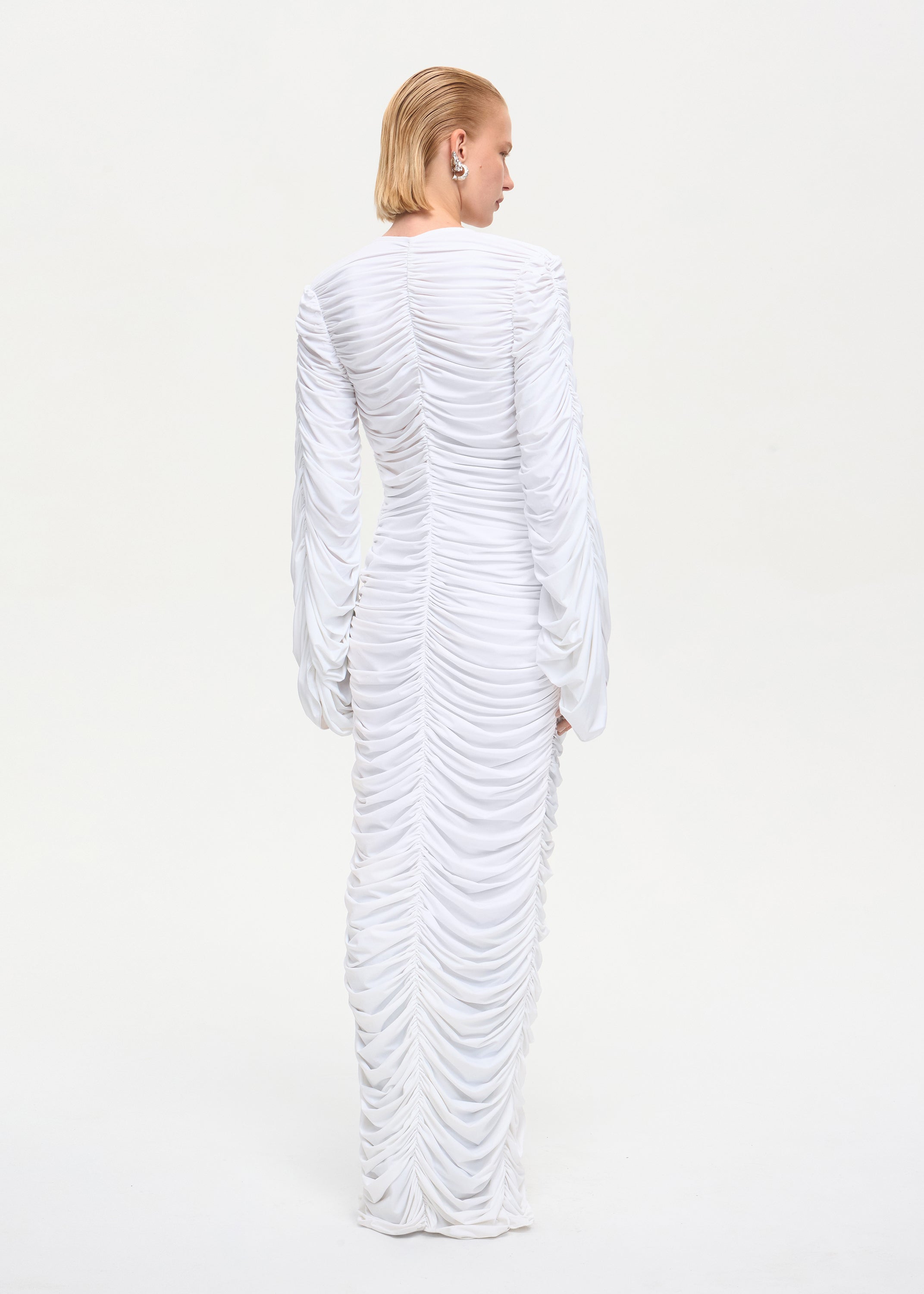 Curtain Maxi Dress White