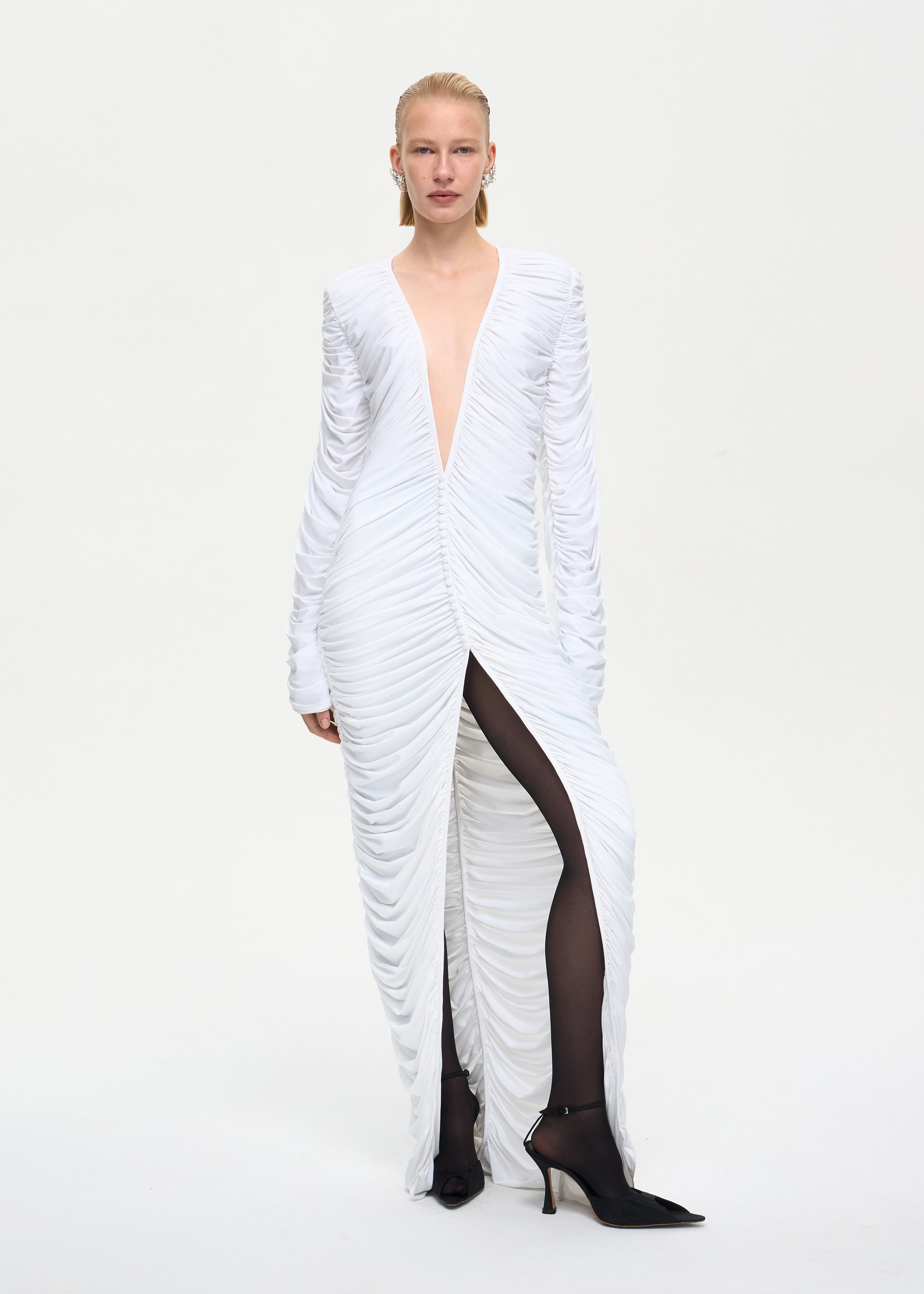 Curtain Maxi Dress White