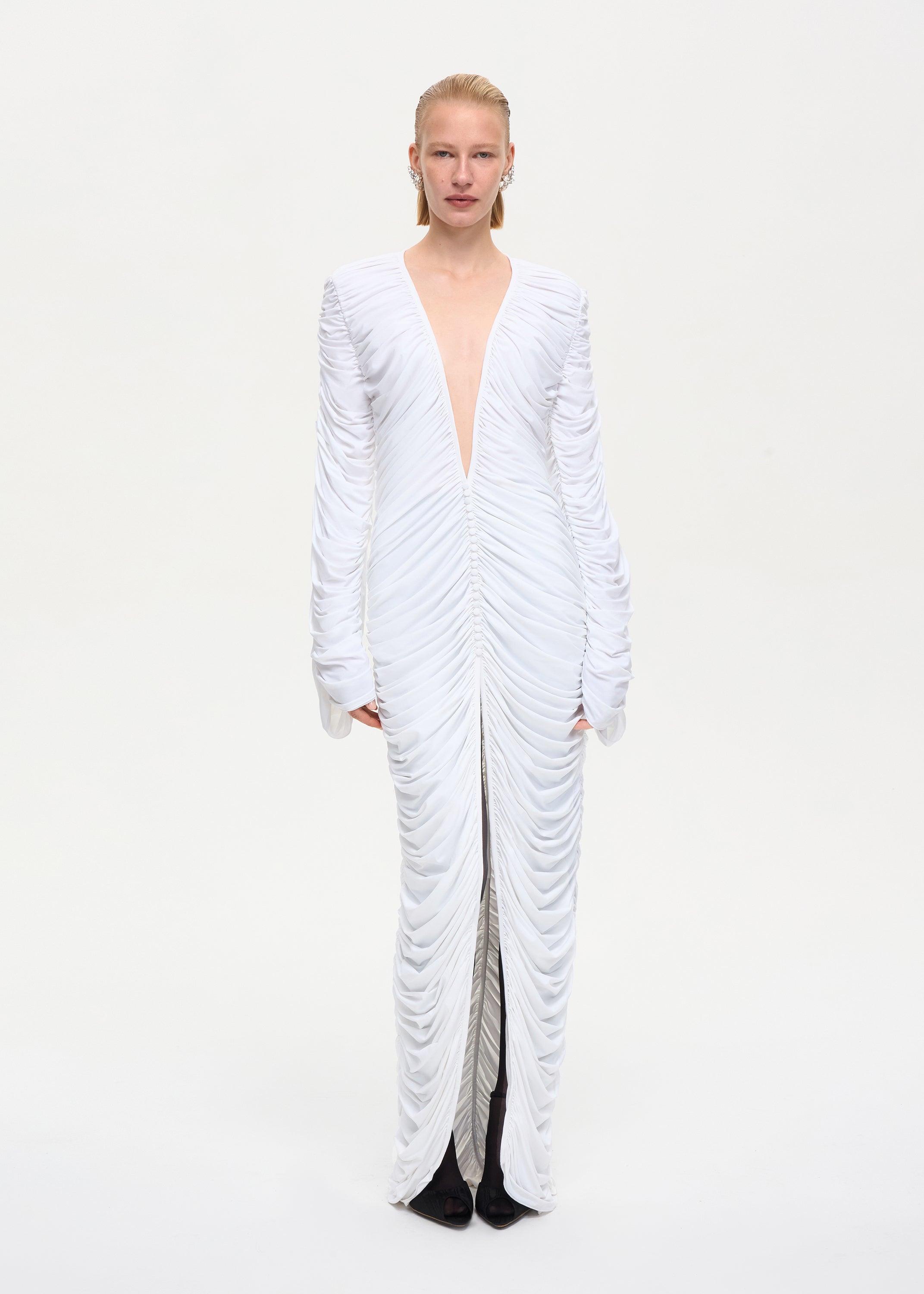 Curtain Maxi Dress White