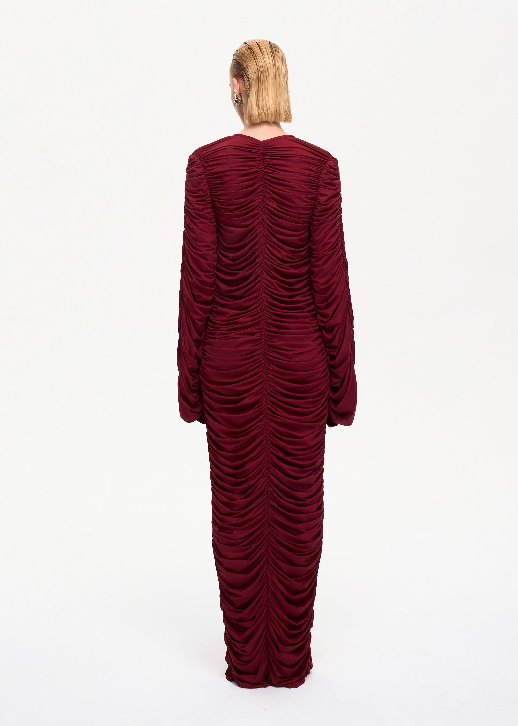 Curtain Maxi Dress Bordo