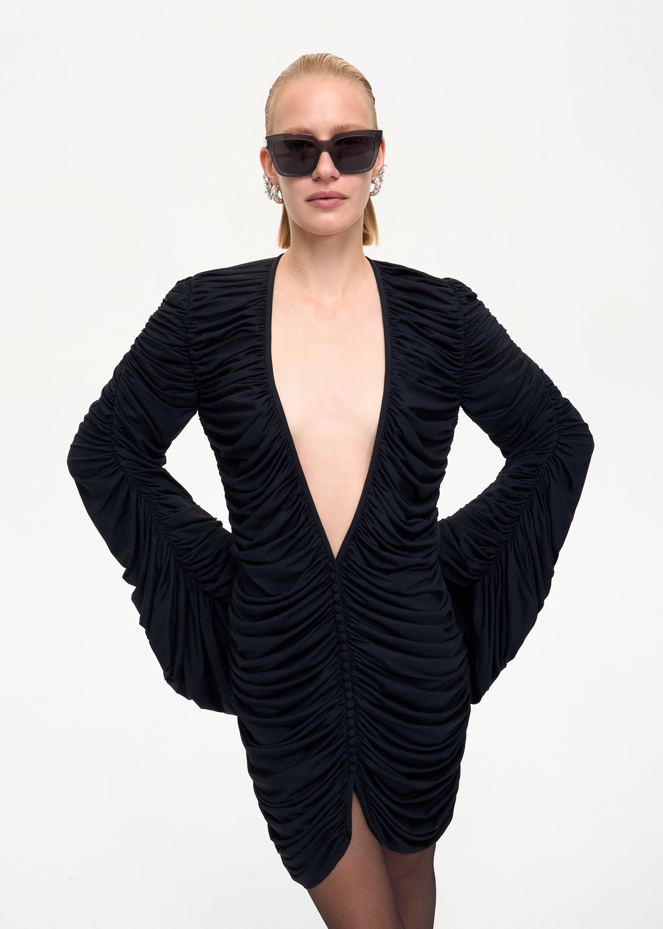 Curtain Mini Dress Black