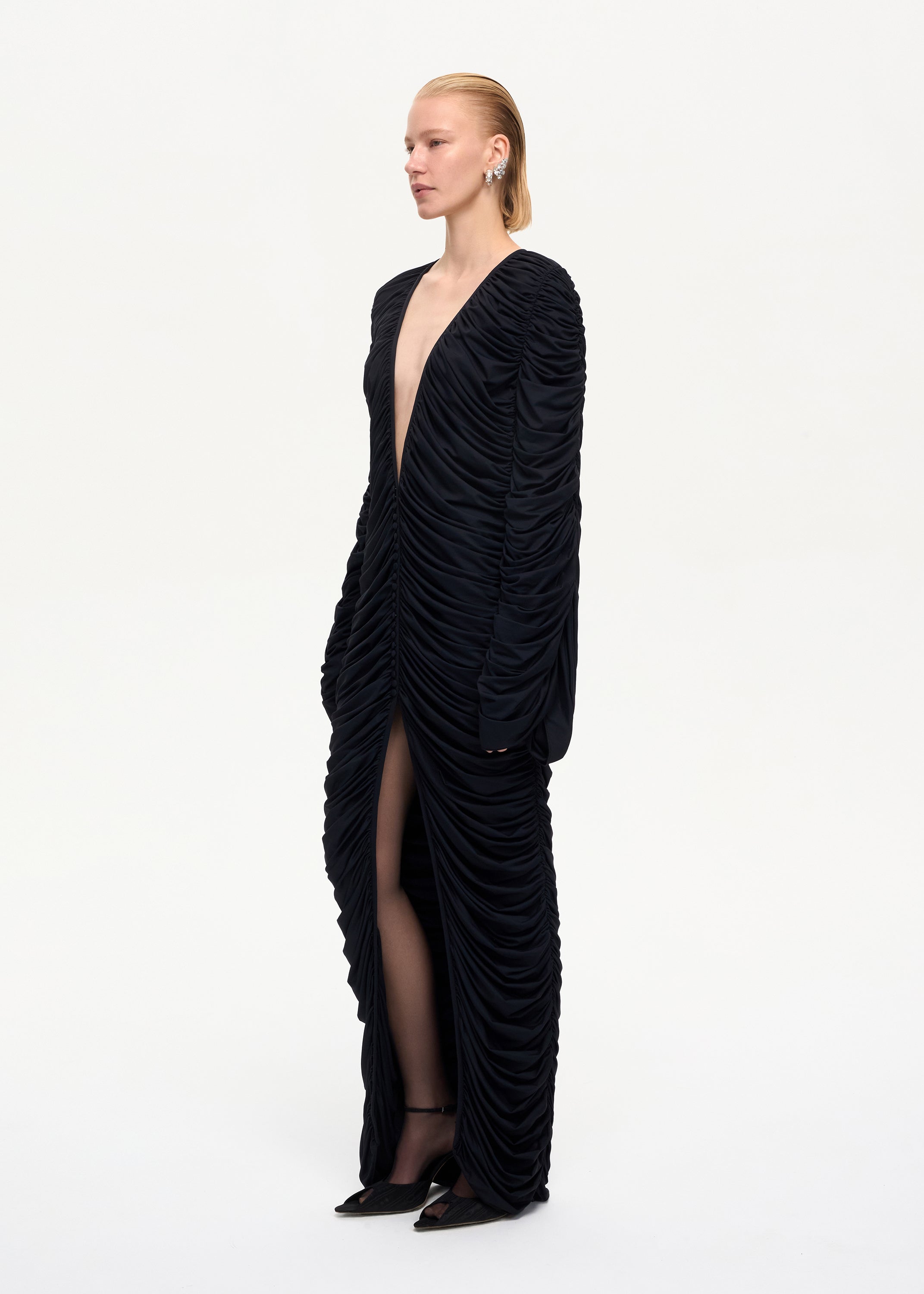 Curtain Maxi Dress Black