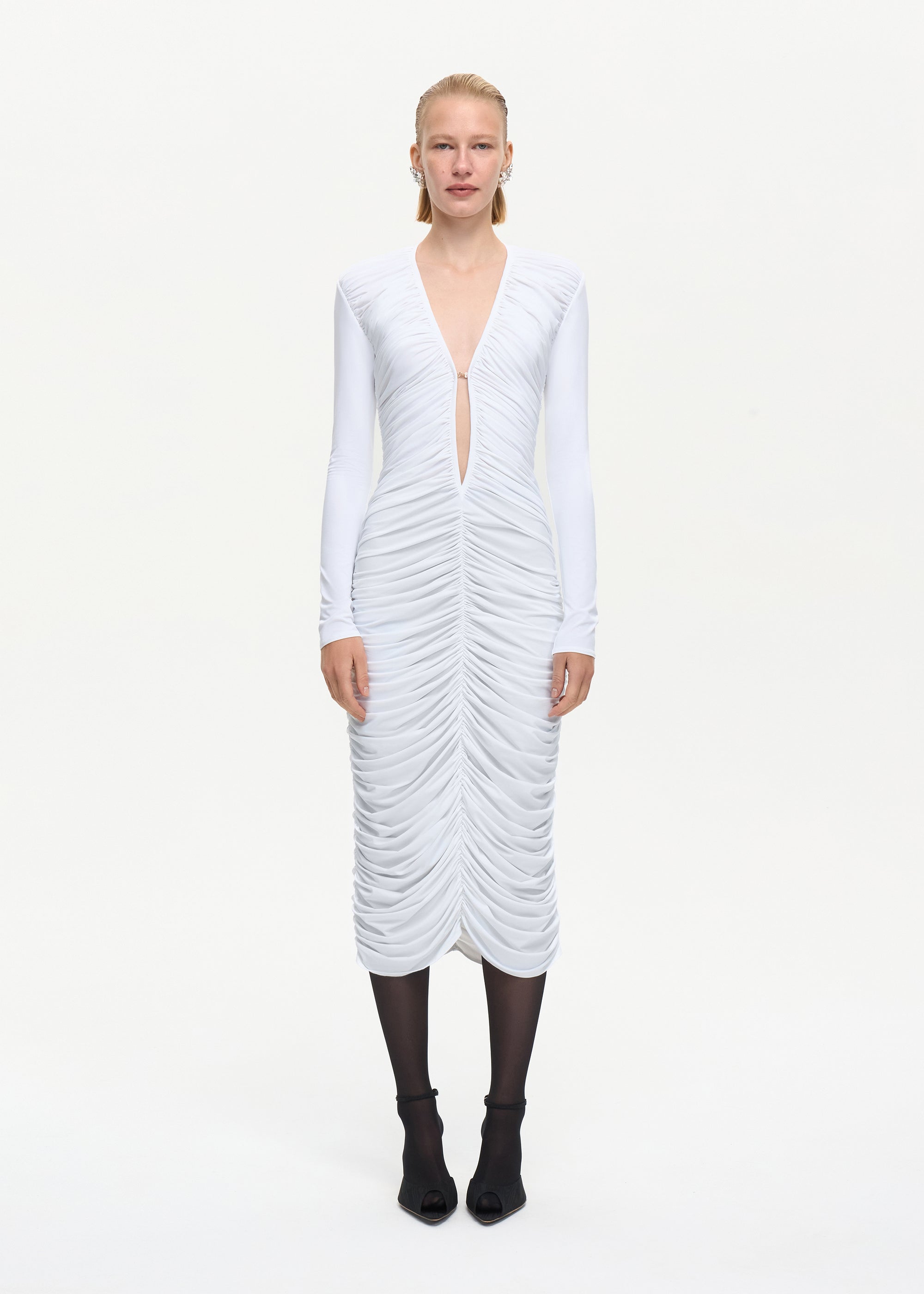 Solo Midi Dress White