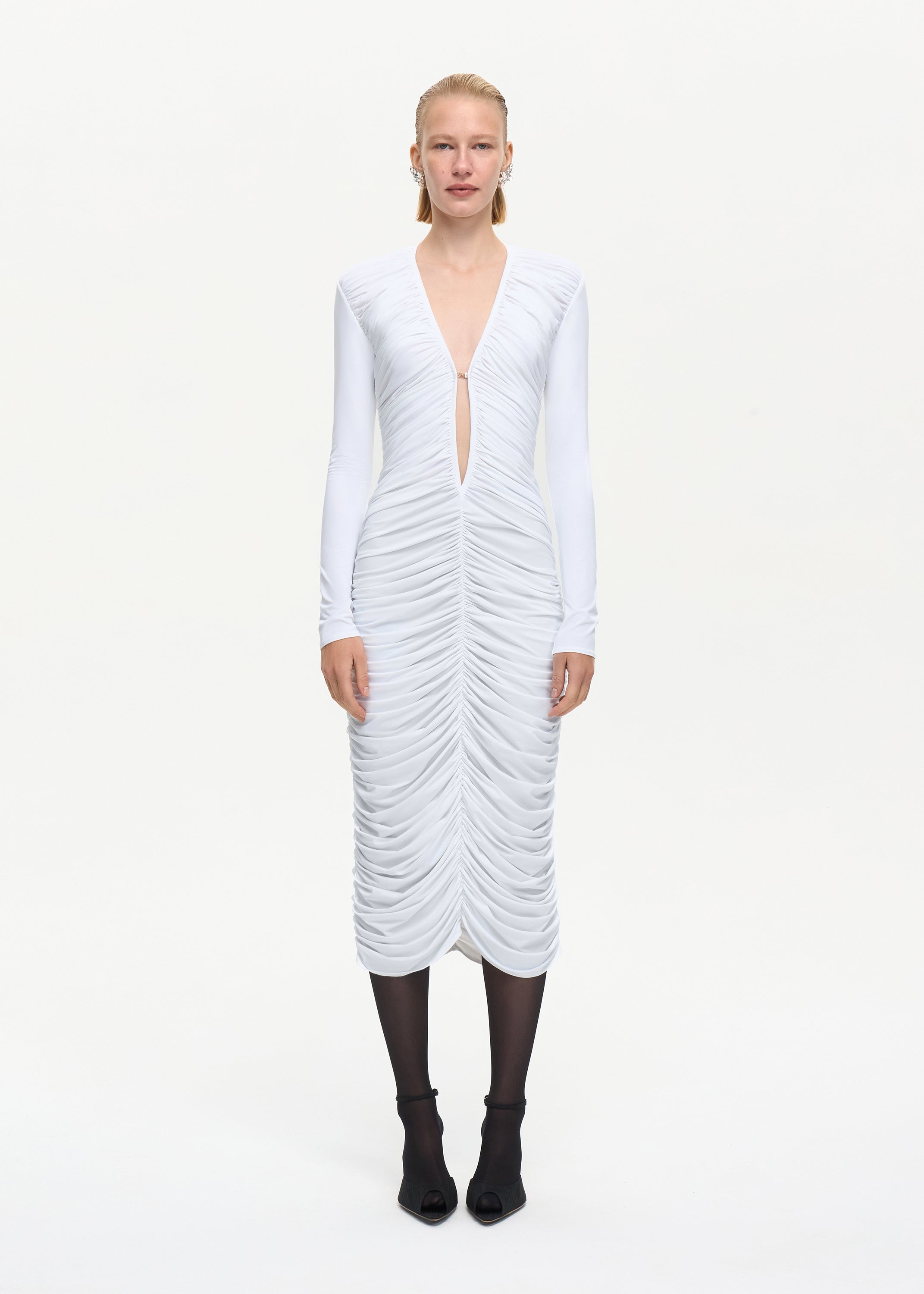 Solo Midi Dress White