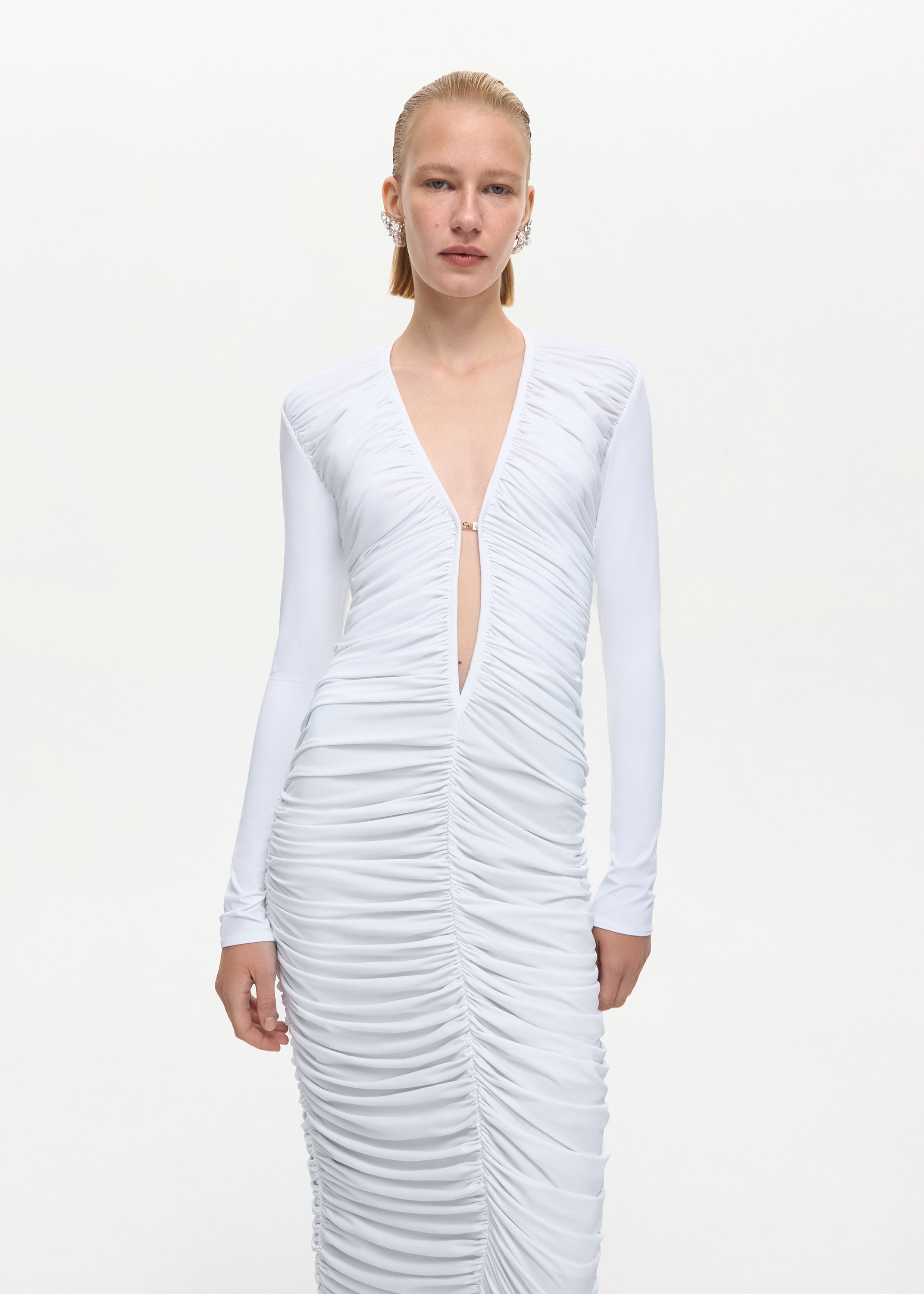 Solo Midi Dress White
