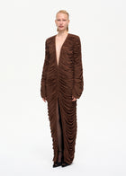 Curtain Maxi Dress Brown