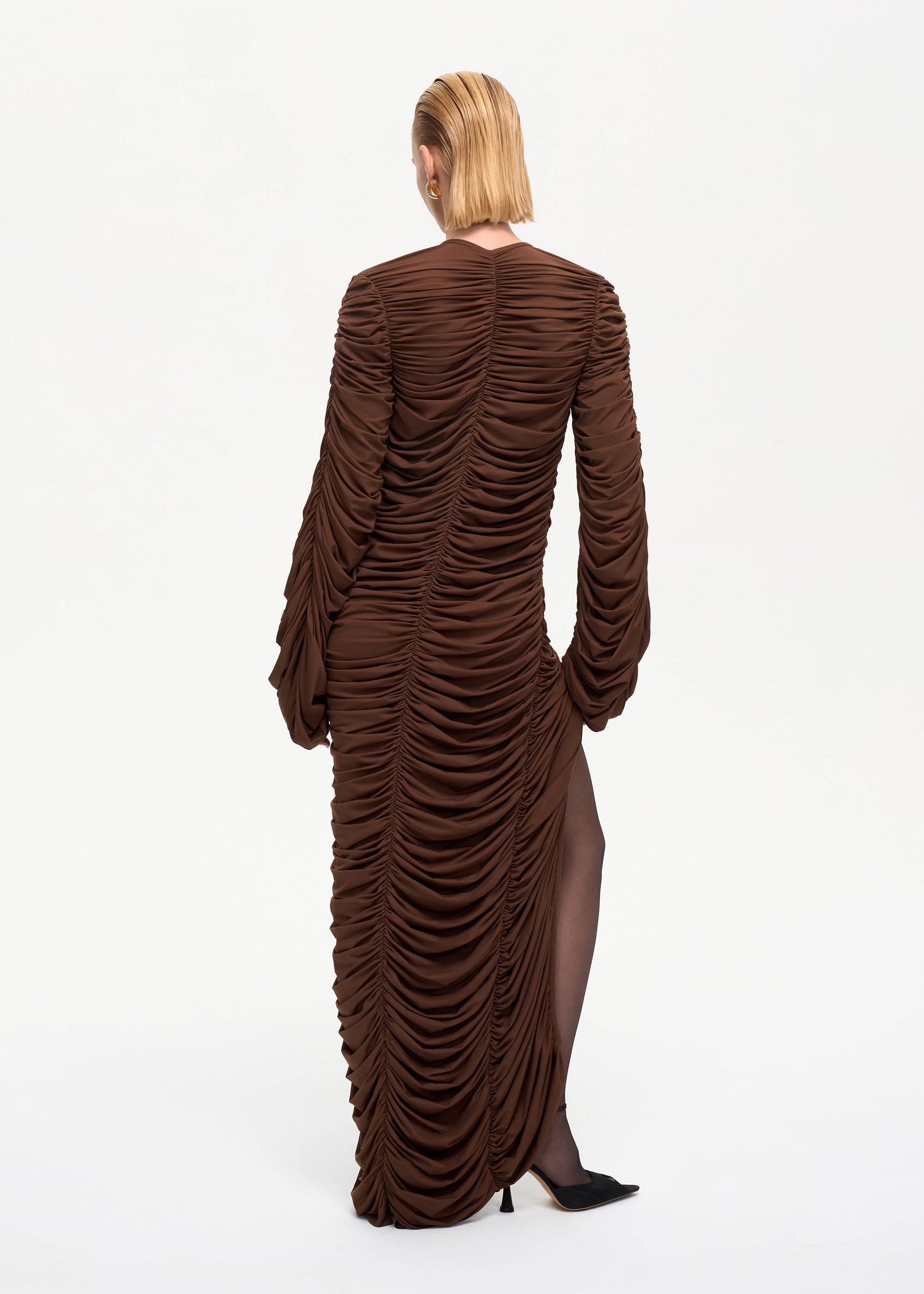Curtain Maxi Dress Brown
