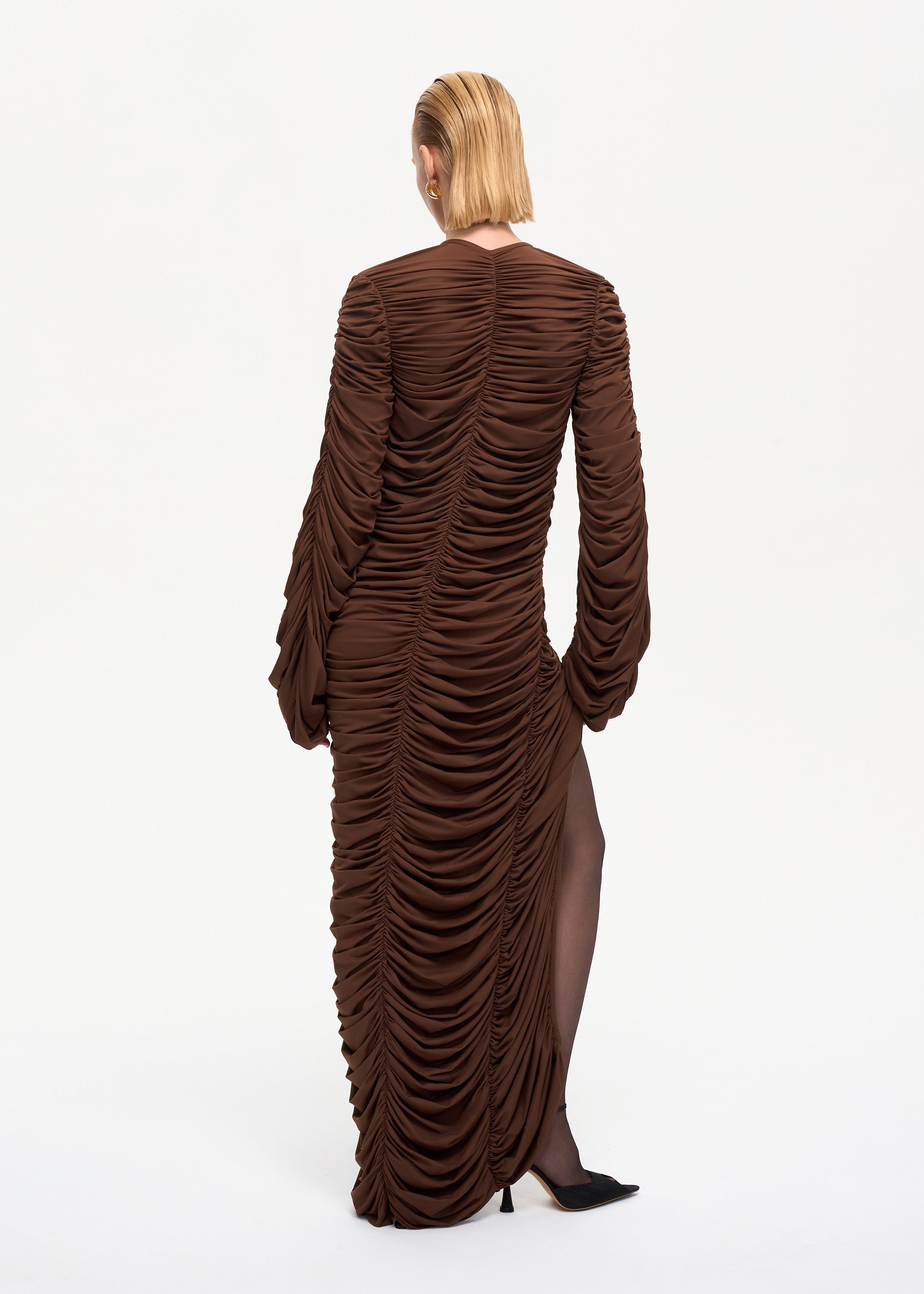 Curtain Maxi Dress Brown