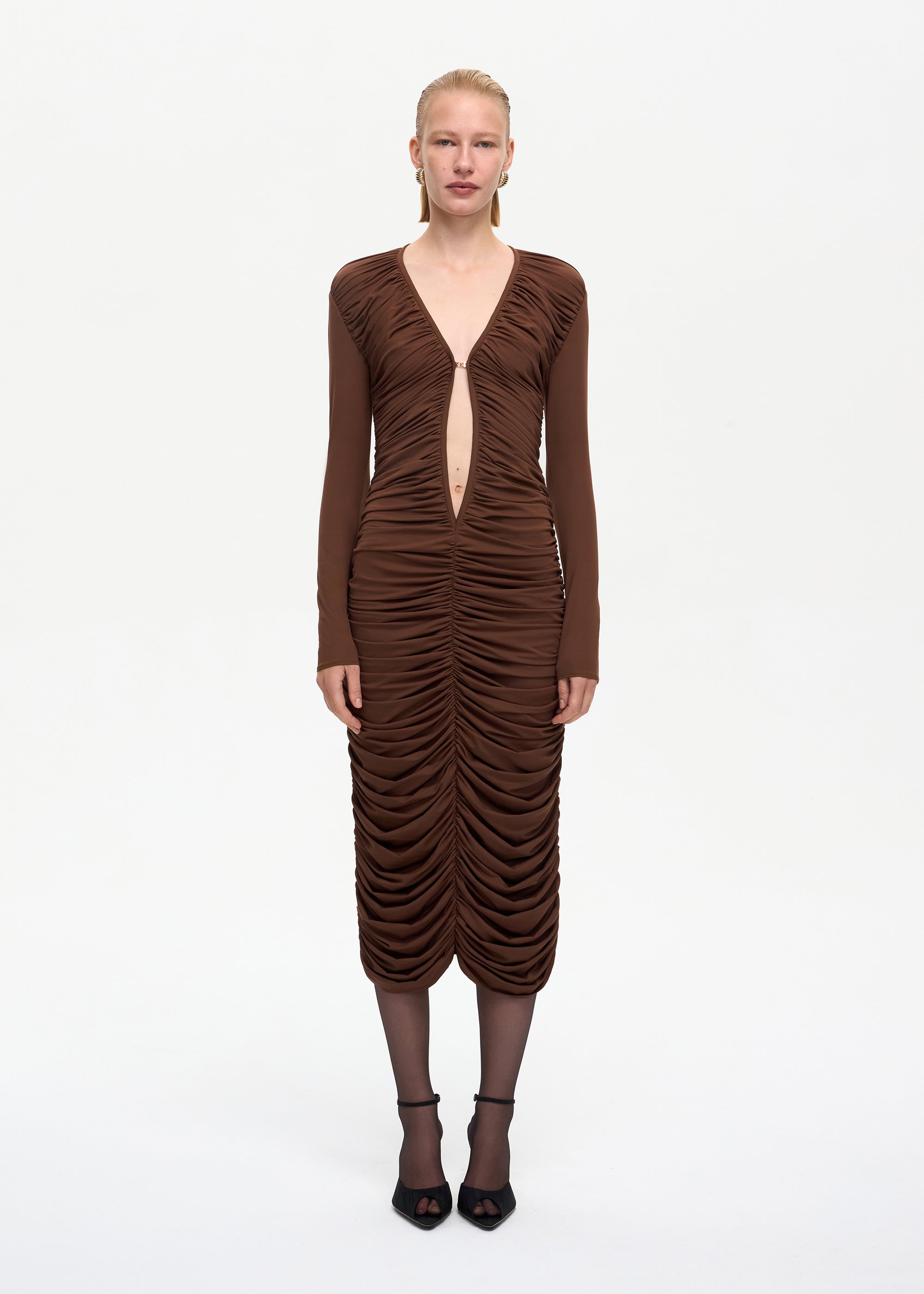 Solo Midi Dress Brown