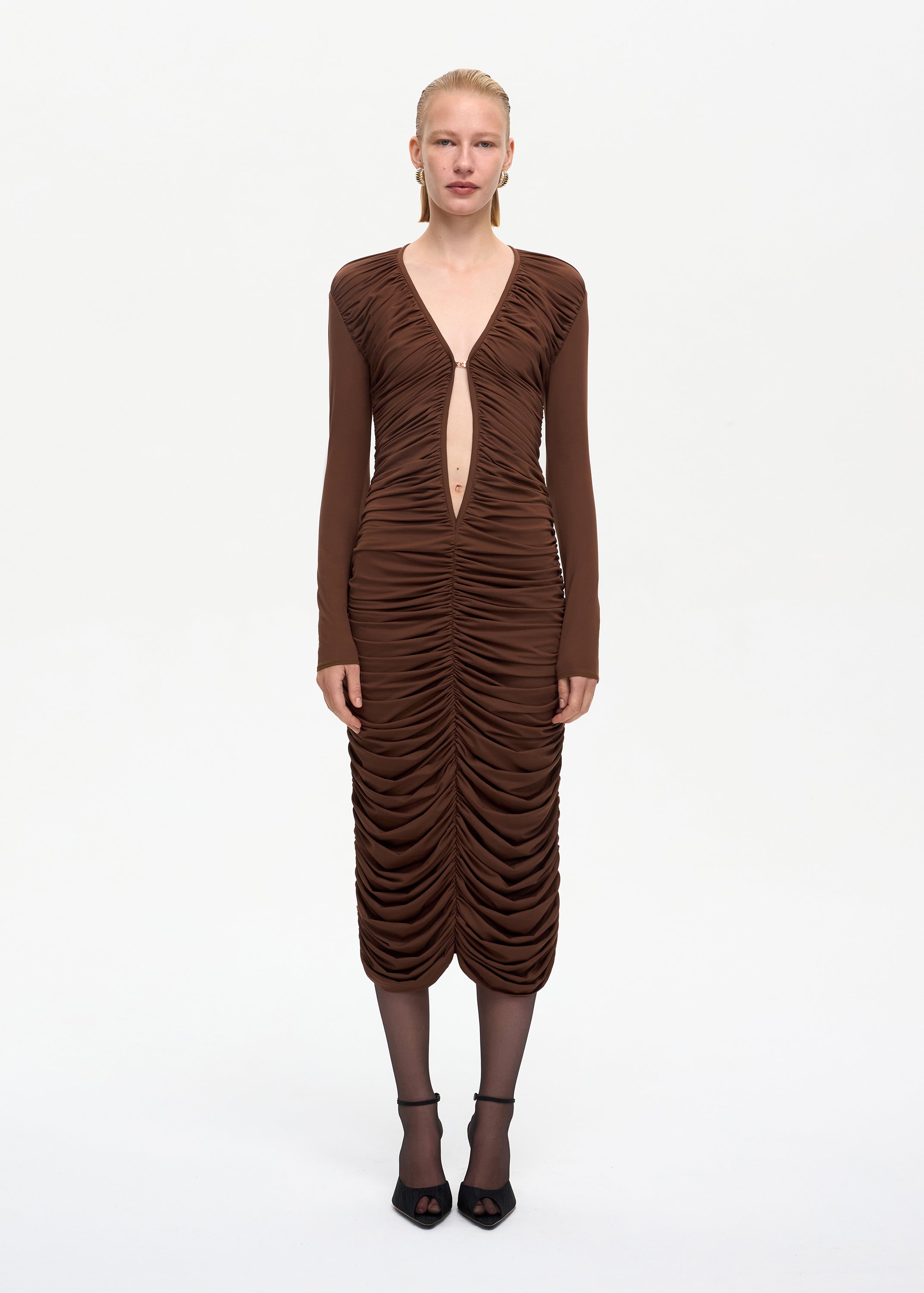Solo Midi Dress Brown