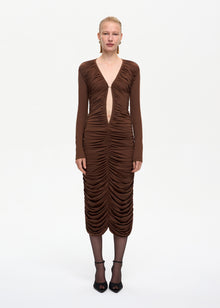 Solo Midi Dress Brown