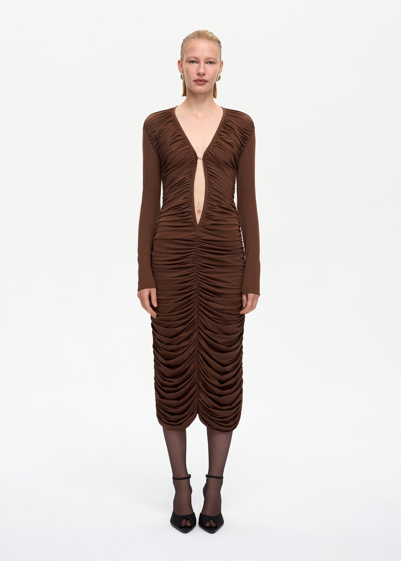 Solo Midi Dress Brown