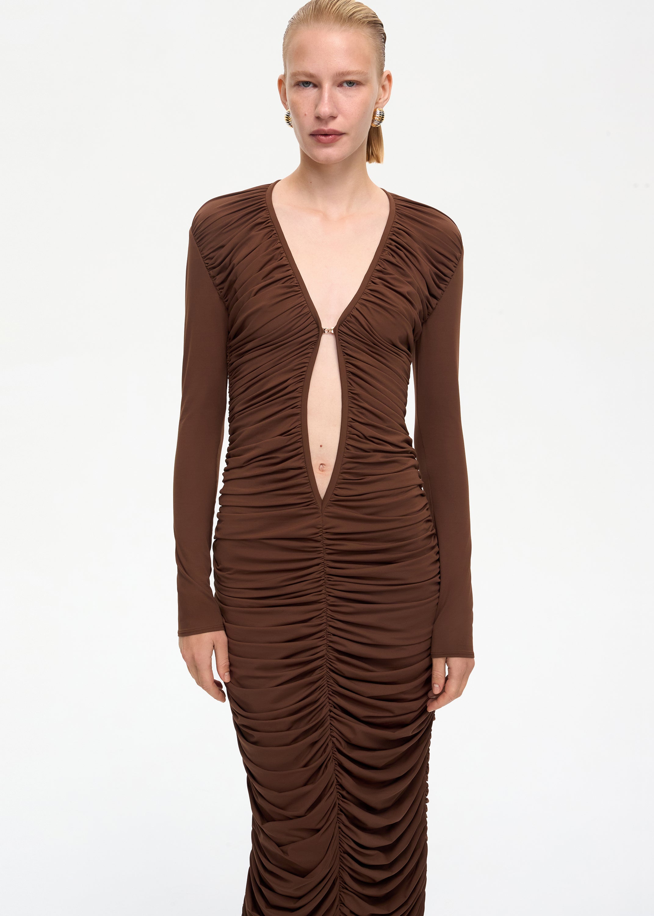 Solo Midi Dress Brown