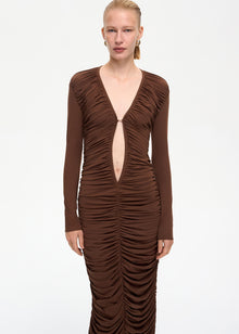 Solo Midi Dress Brown