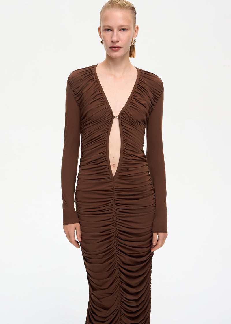 Solo Midi Dress Brown