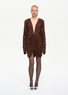 Curtain Mini Dress Brown
