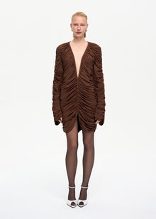 Curtain Mini Dress Brown