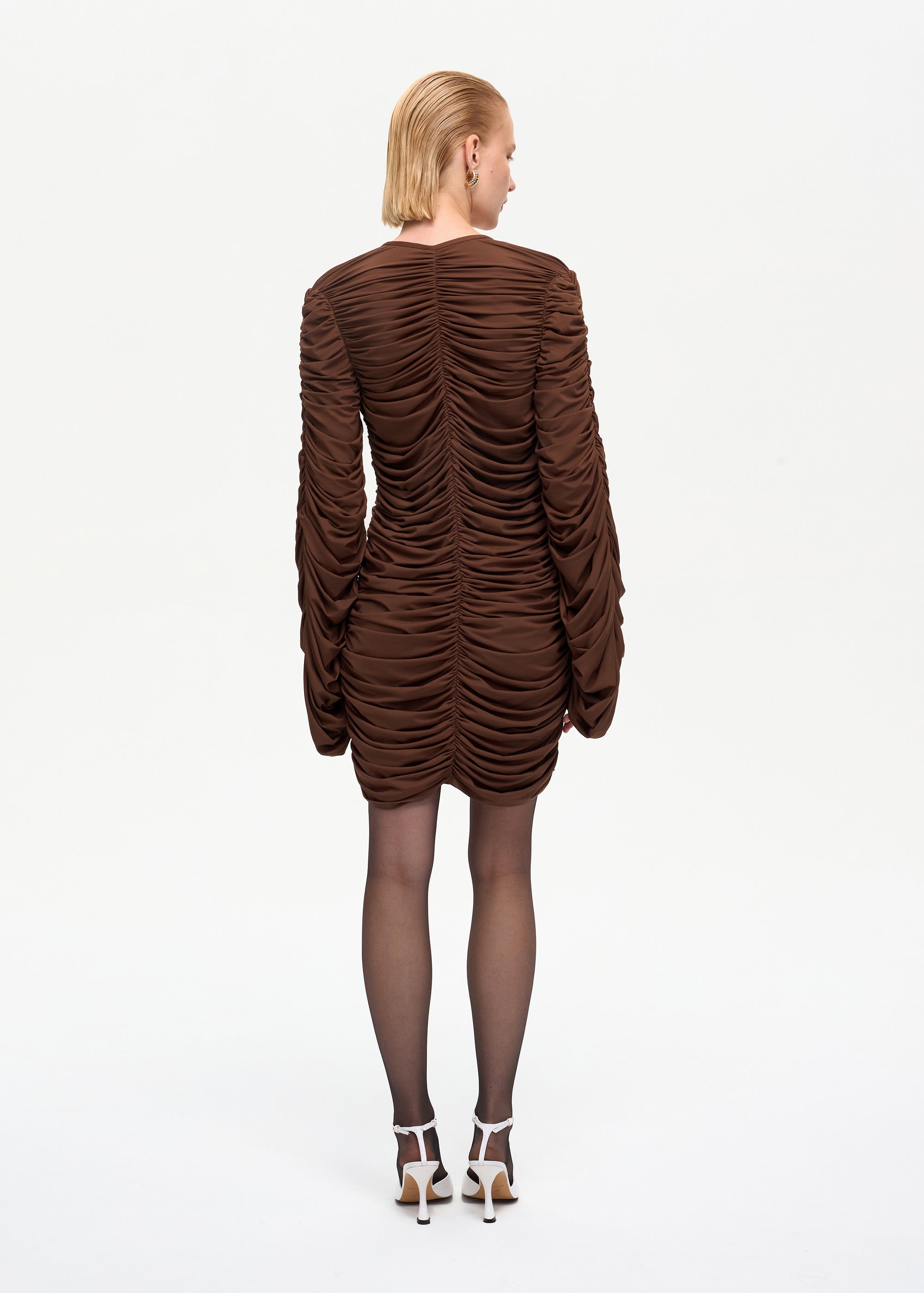 Curtain Mini Dress Brown