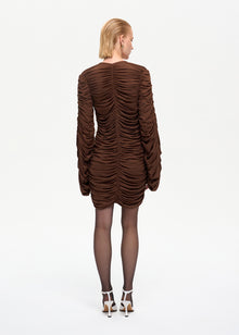 Curtain Mini Dress Brown