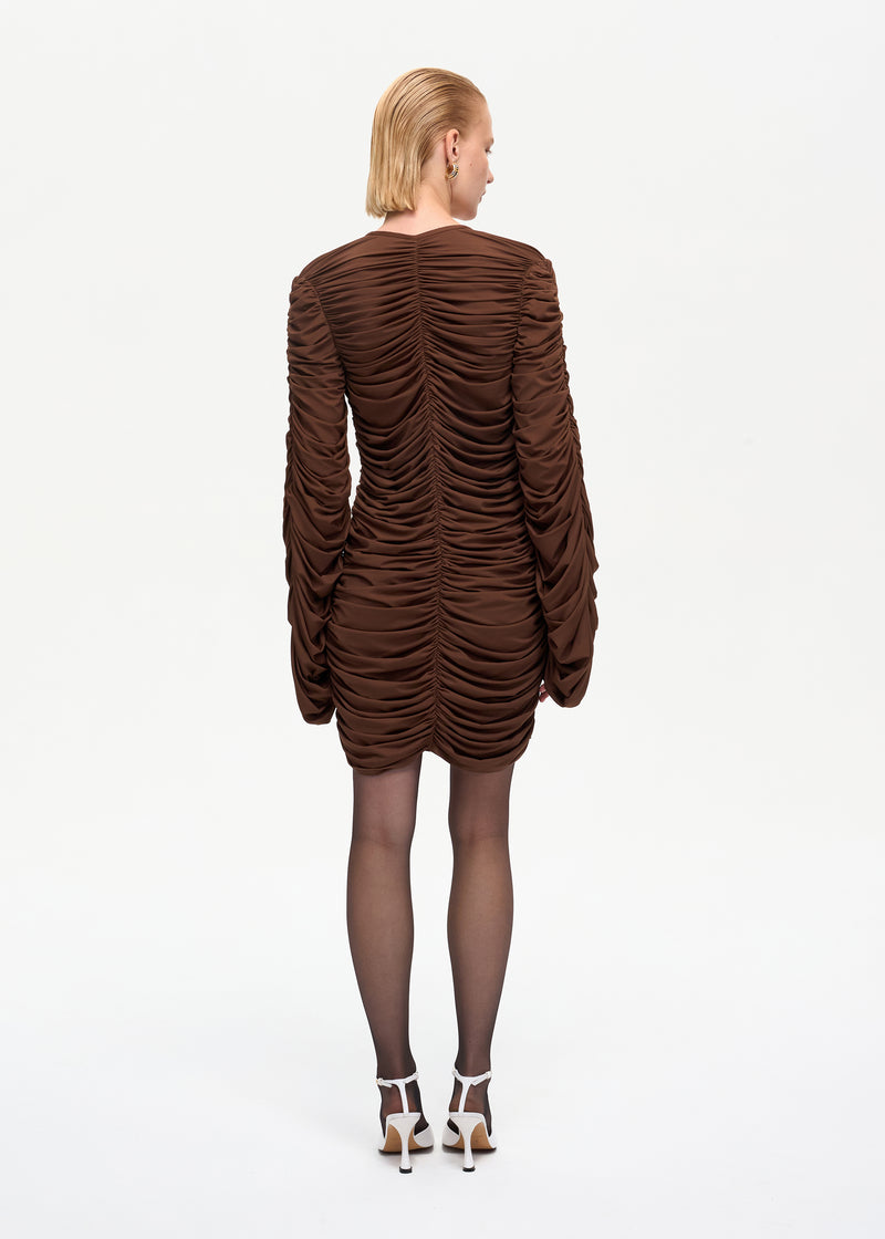 Curtain Mini Dress Brown