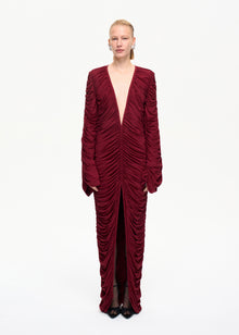Curtain Maxi Dress Bordo
