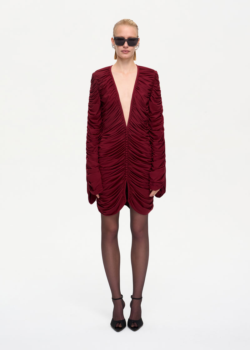 Curtain Mini Dress Bordo