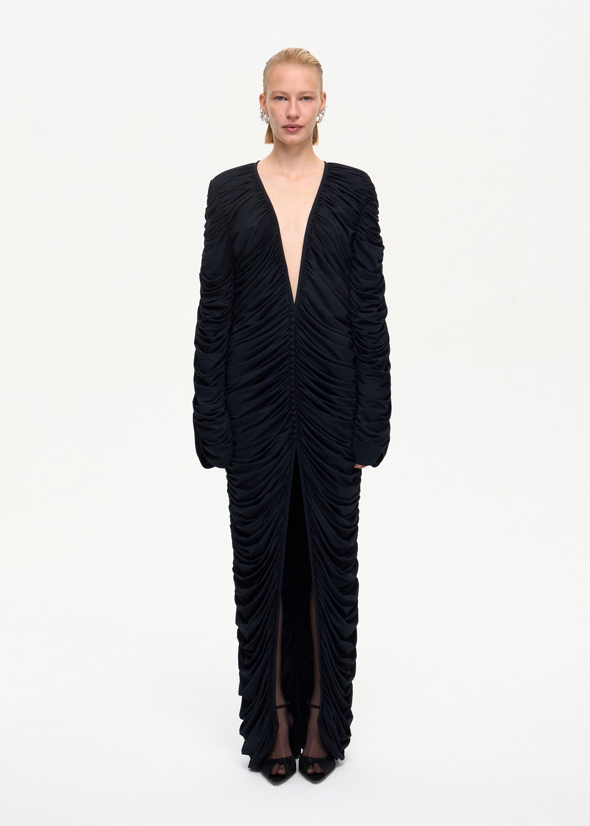 Curtain Maxi Dress Black
