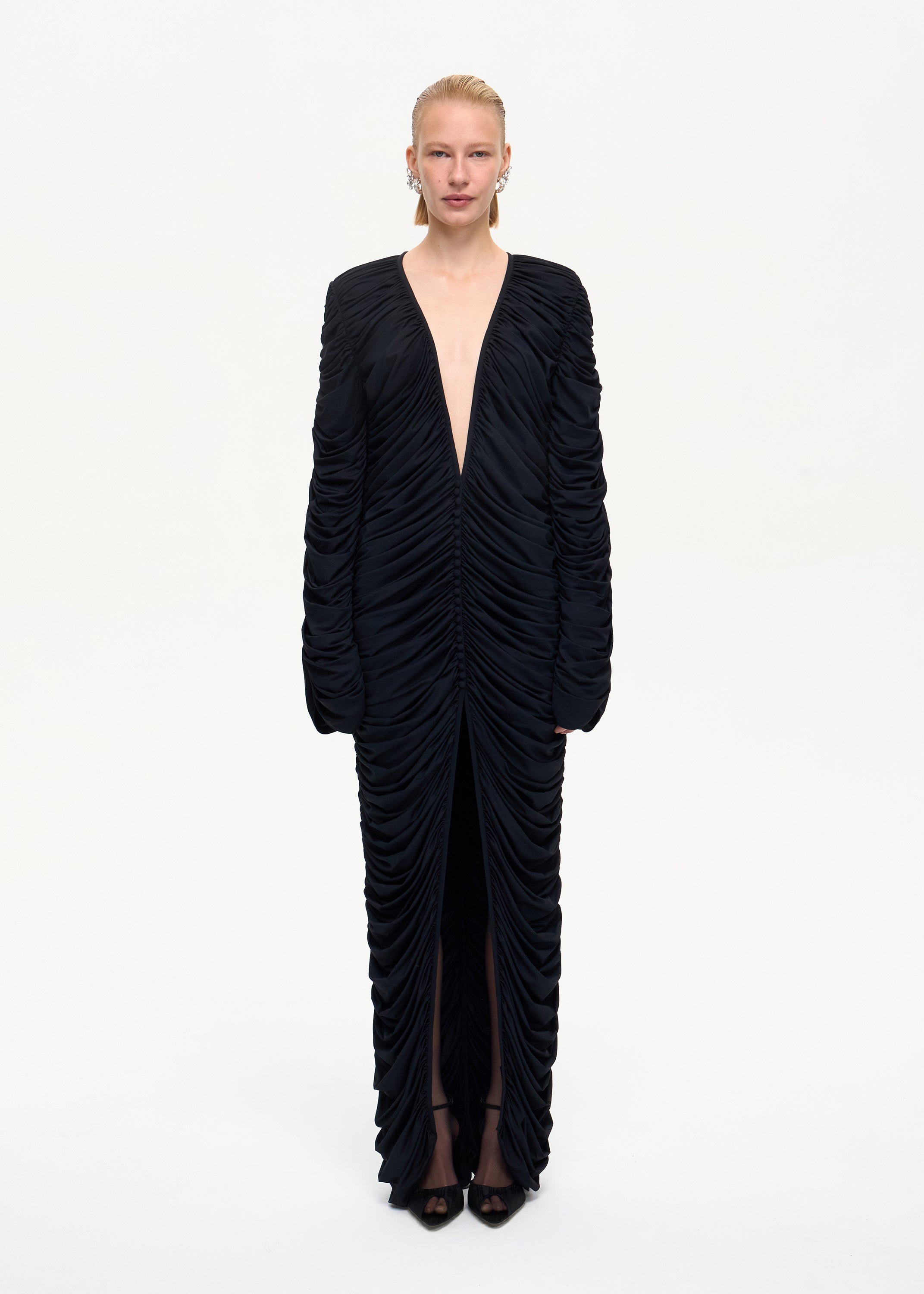 Curtain Maxi Dress Black